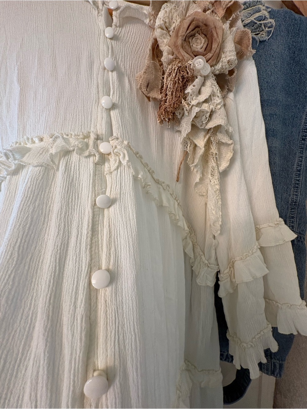 Boho  cream colored top -